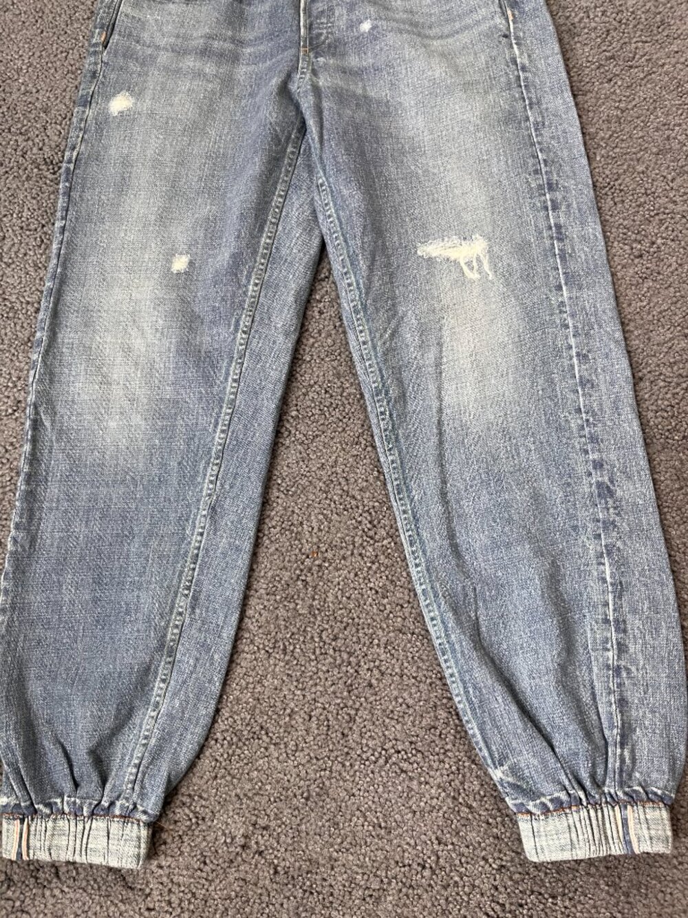rag & bone Distressed Light Blue Denim Jogger Pants - Picture 3 of 15